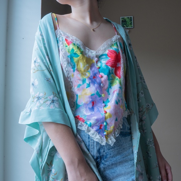 Victoria Secret Floral Chemise Crop Top - Picture 6 of 6